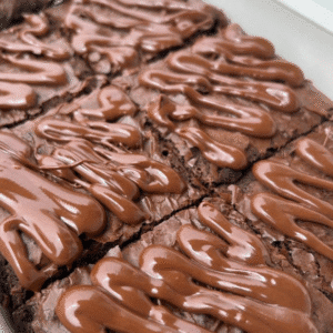 Nutella Drizzled Brownies
